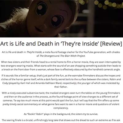 Art is Life and Death in ‘They’re Inside’ [Review]